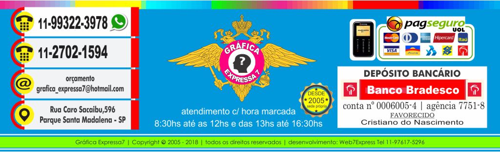 rodapé, com todas as informações